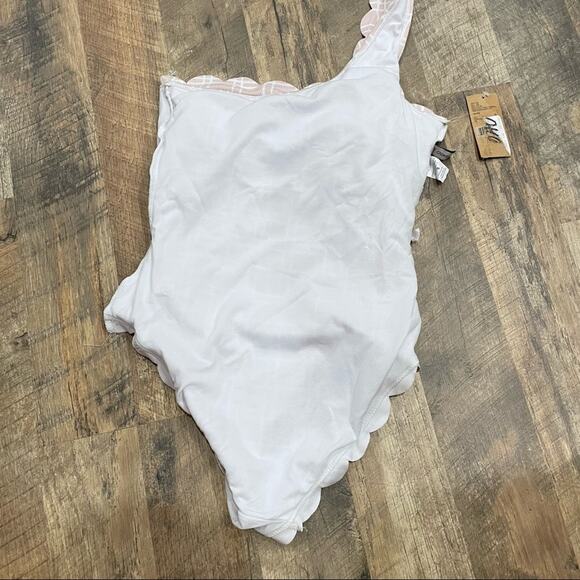 NWT Daniel Cremieux Tattersall Scallop One Shoulder One Piece Swimsuit - Picture 5 of 12